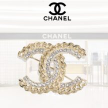 【CHANEL】★CCマーク★ ゴールド クリスタル チェーン ブローチ